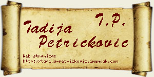 Tadija Petričković vizit kartica